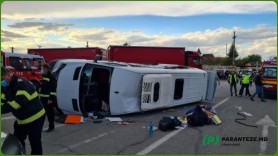 Accident GRAV la Iași cu implicarea unui microbuz de rută cu pasageri din Republica Moldova